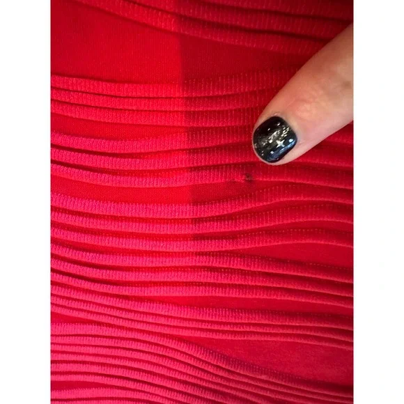 Y2K Wet Seal Bodycon Mini Dress Red Textured Off the Shoulder Party Club Dress - Picture 2 of 7